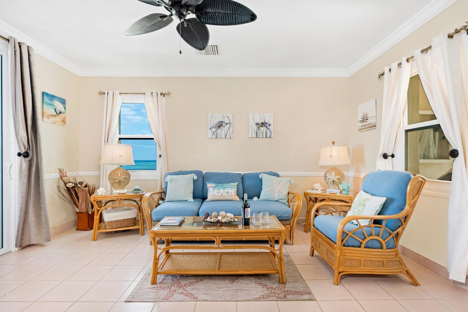 Open plan living and dining area, fully furnished