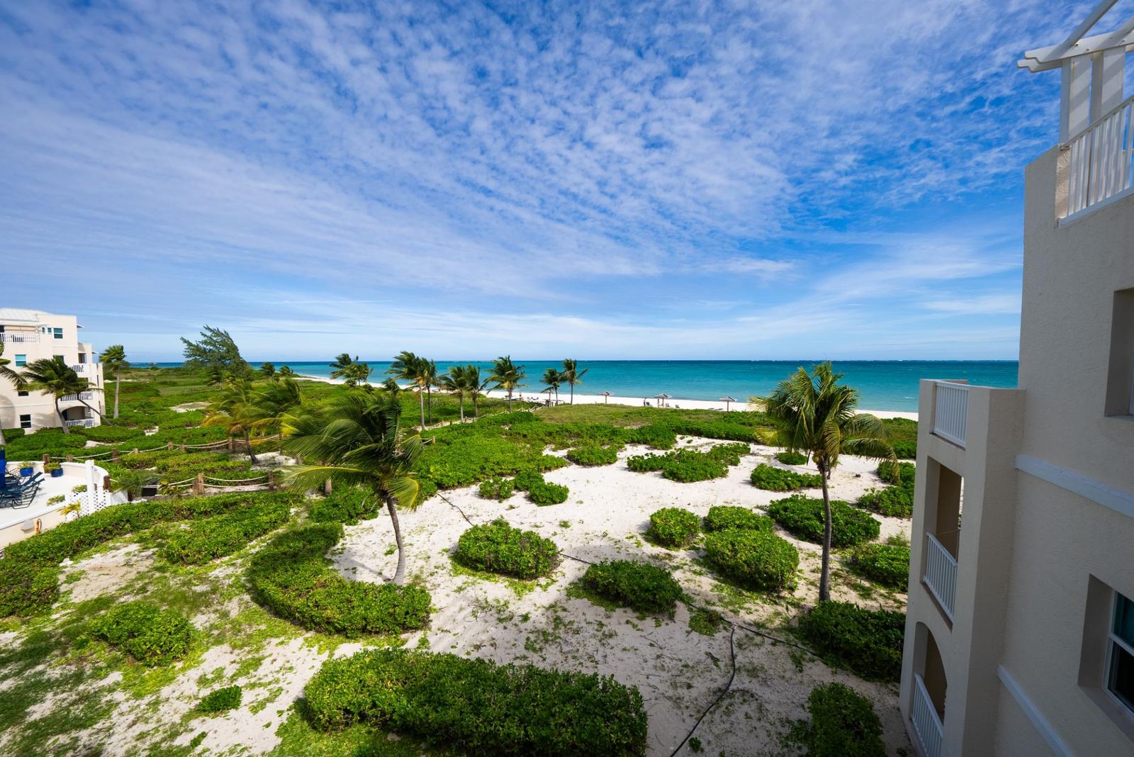 The view from the penthouse balcony across the dunes to the ocean at Northwest Point