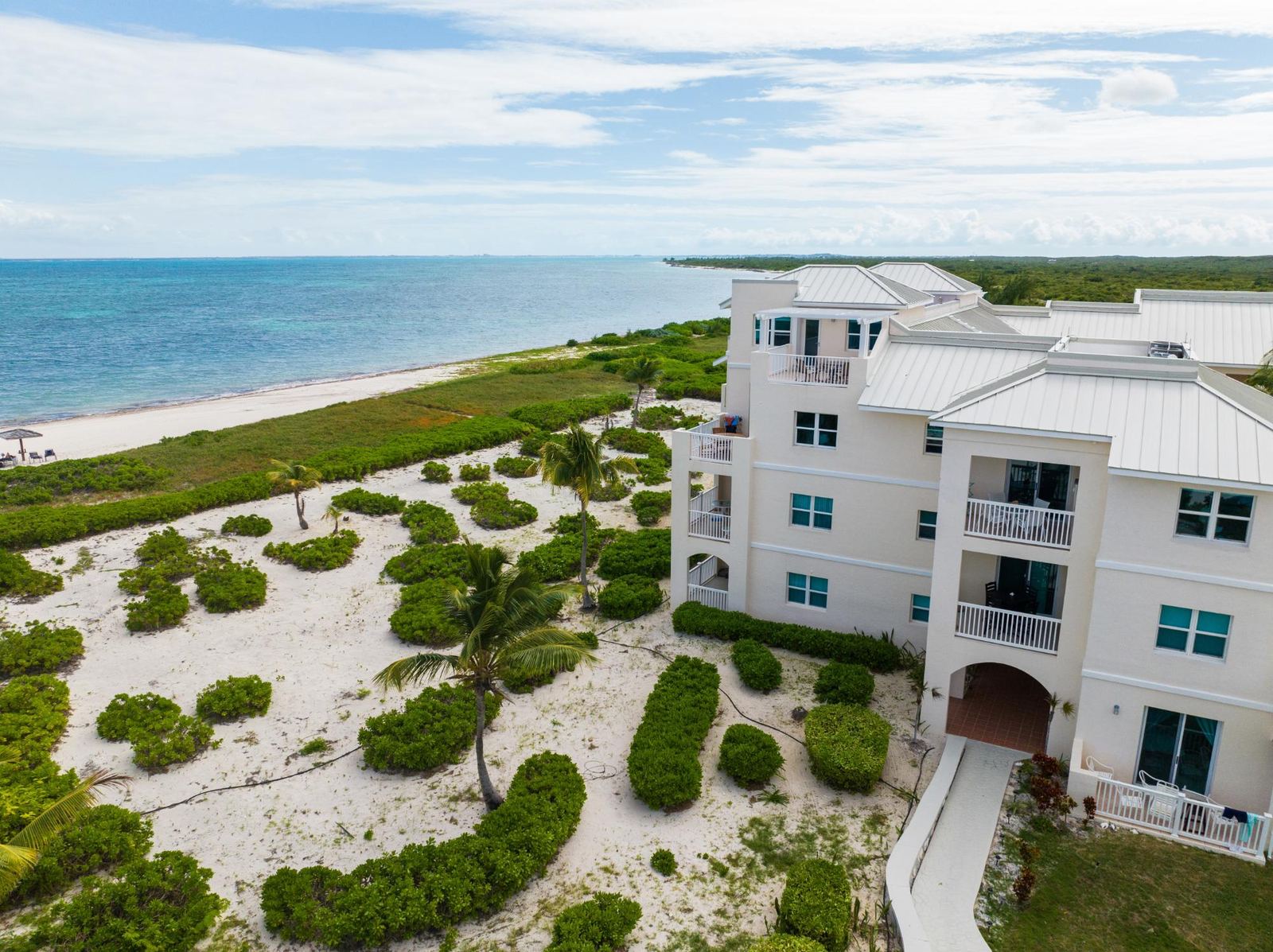 Northwest Point Resort in its beachfront setting from the air